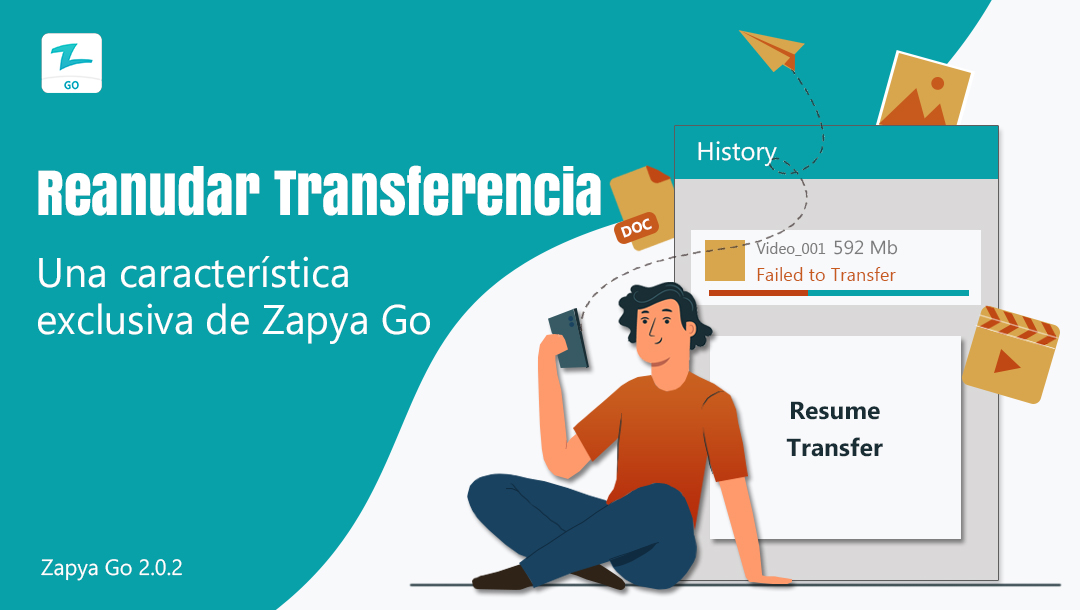 Reanudar Transferencia Una característica exclusiva de Zapya Go